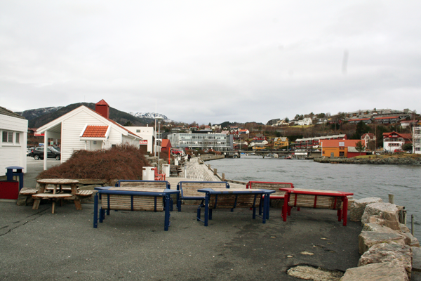 Outdoor furniture along the harbour promenade