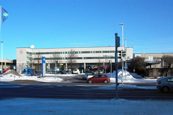 Train station approached from the city center