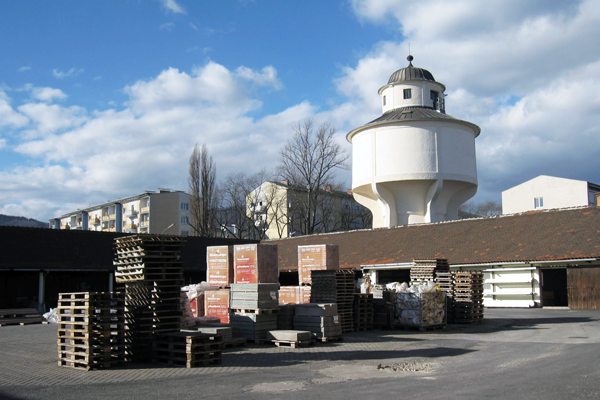 Water tower and its current surroundings